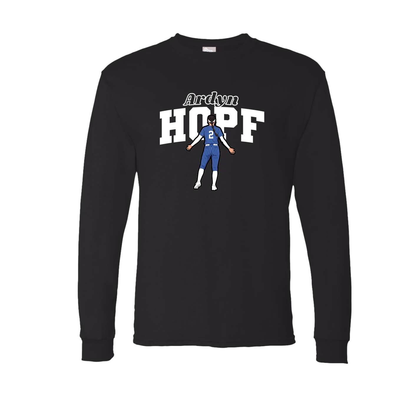 Long Sleeve Tee — Name Arch in Black