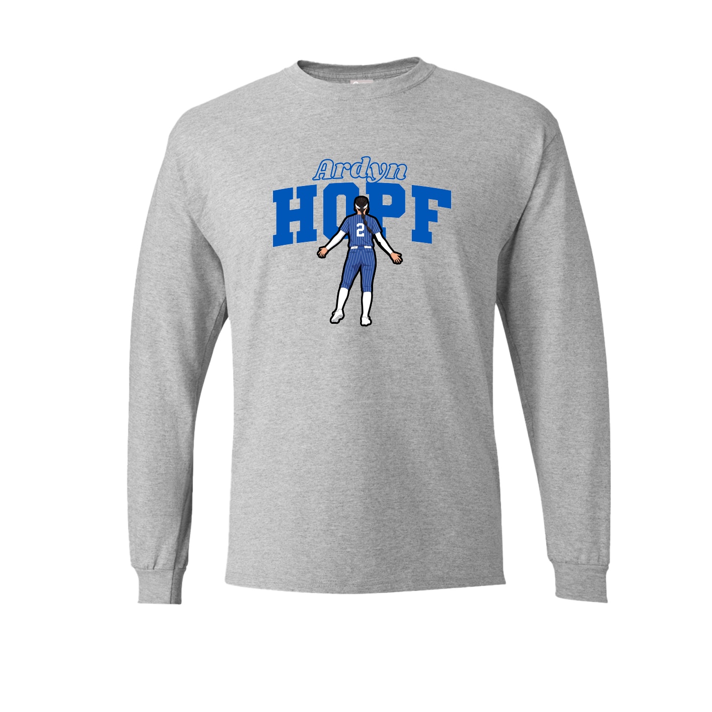 Long Sleeve Tee — Name Arch in Grey