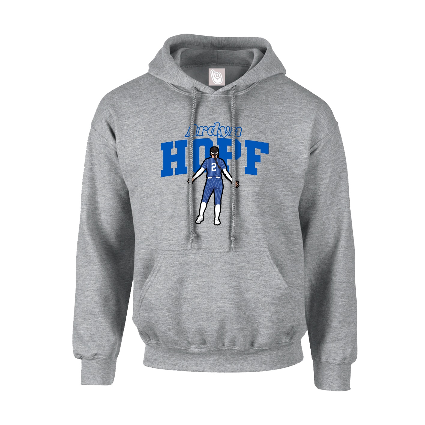 Hoodie — Name Arch in Grey
