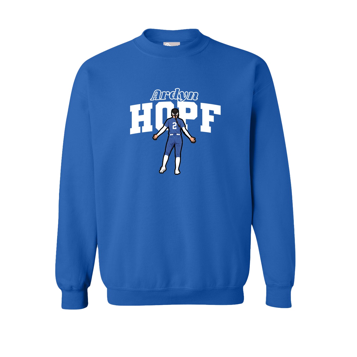 Fleece Crew — Name Arch in Royal