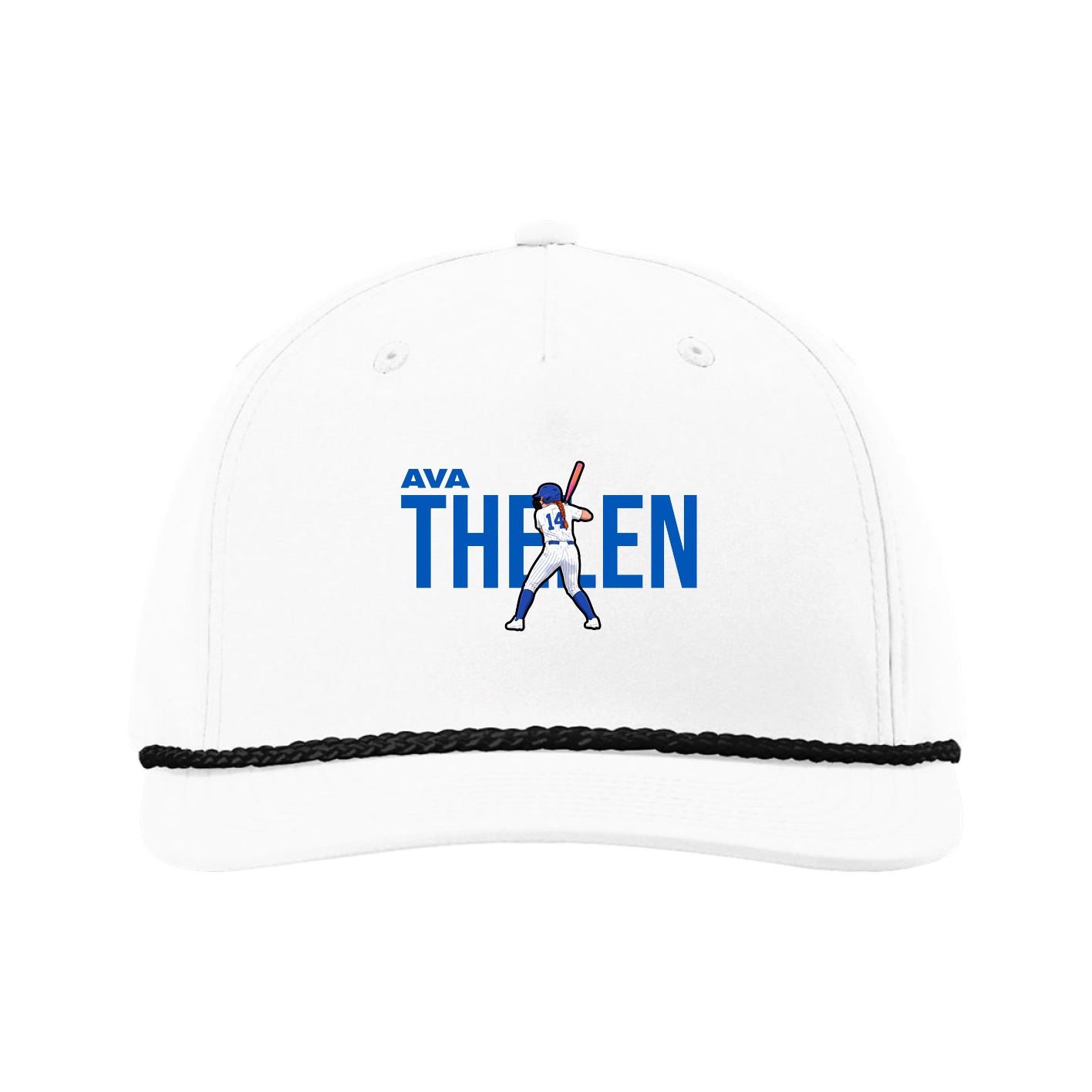 Five-Panel Classic Rope Cap — Player Name in White
