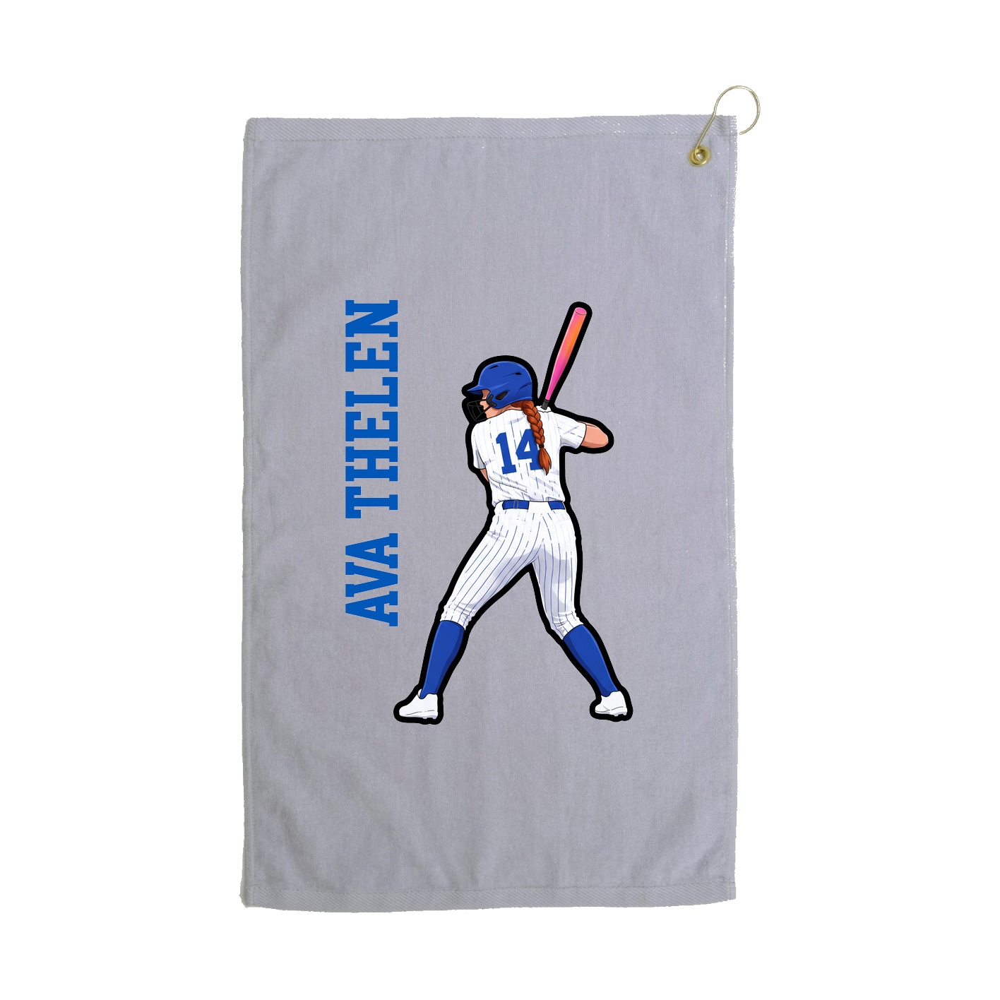 Golf Towel — Name Vertical in Grey