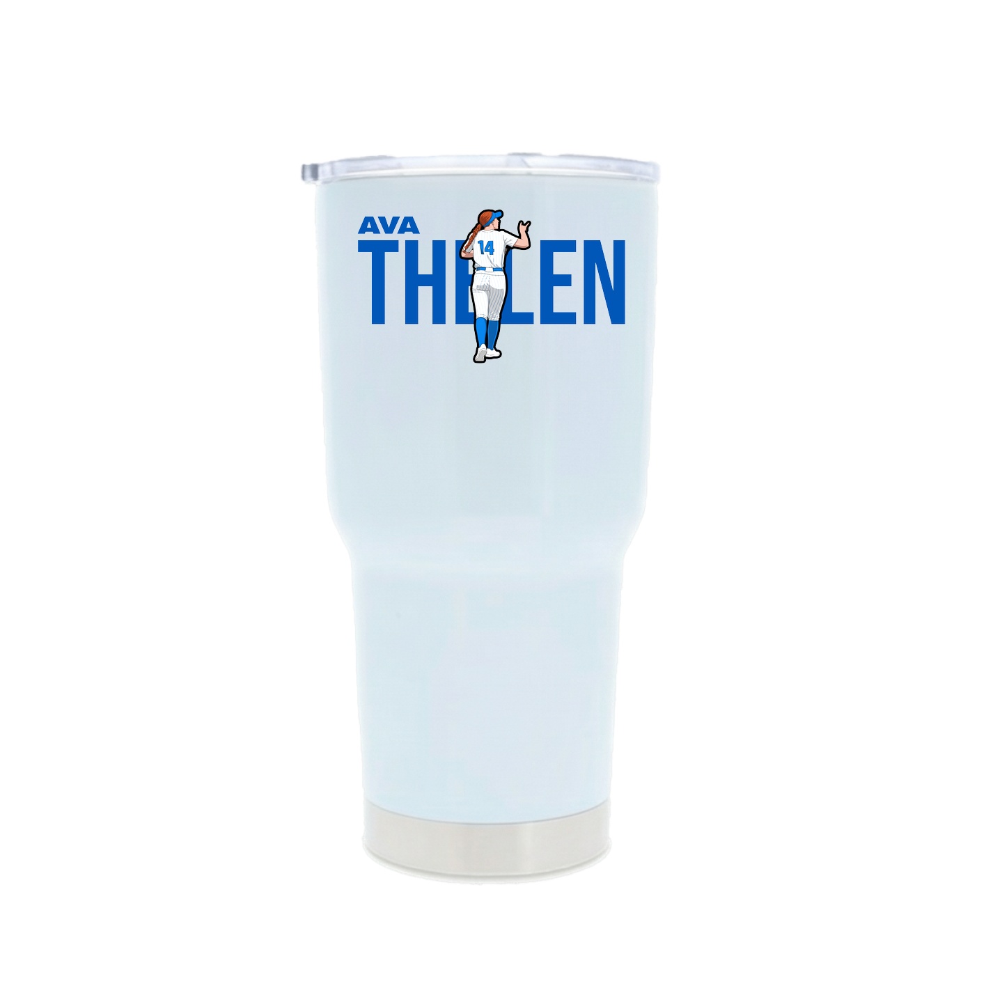 30oz Stainless Steel Tumbler — Player Name in White