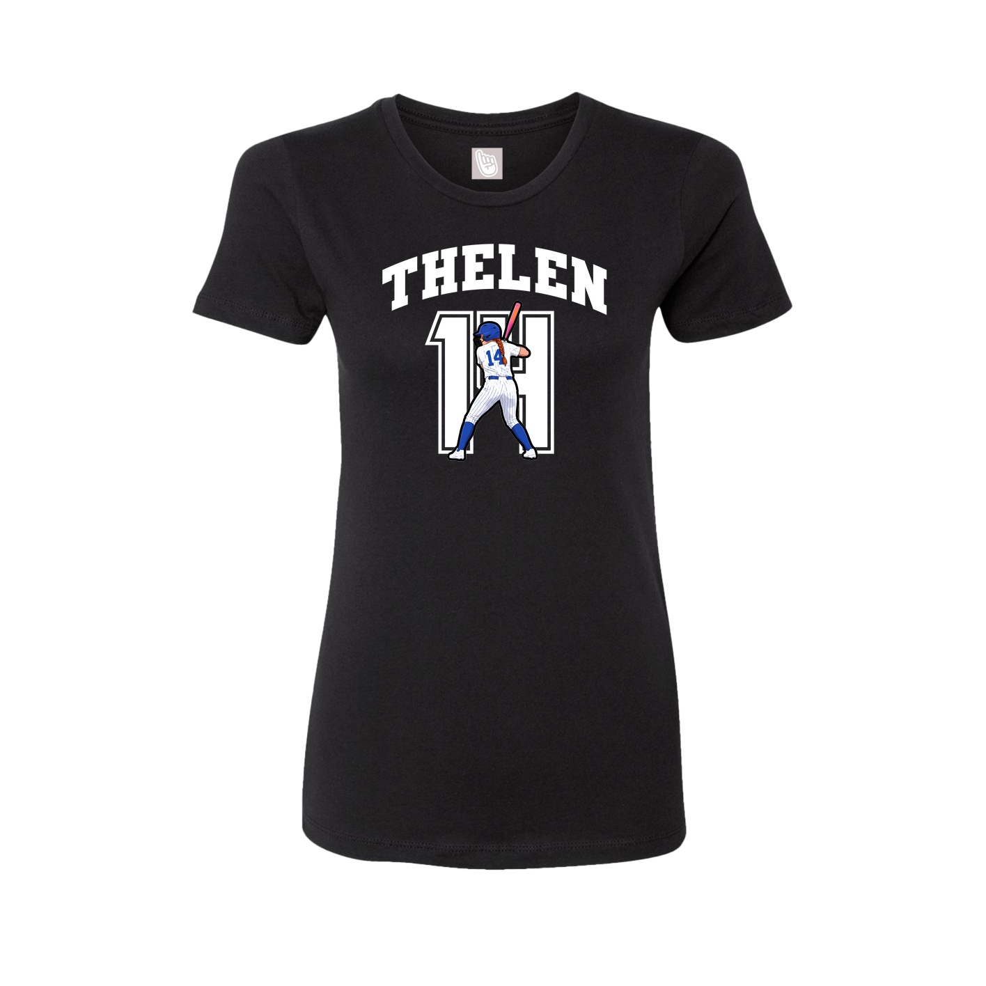 Fitted Women's Tee — Number in Black