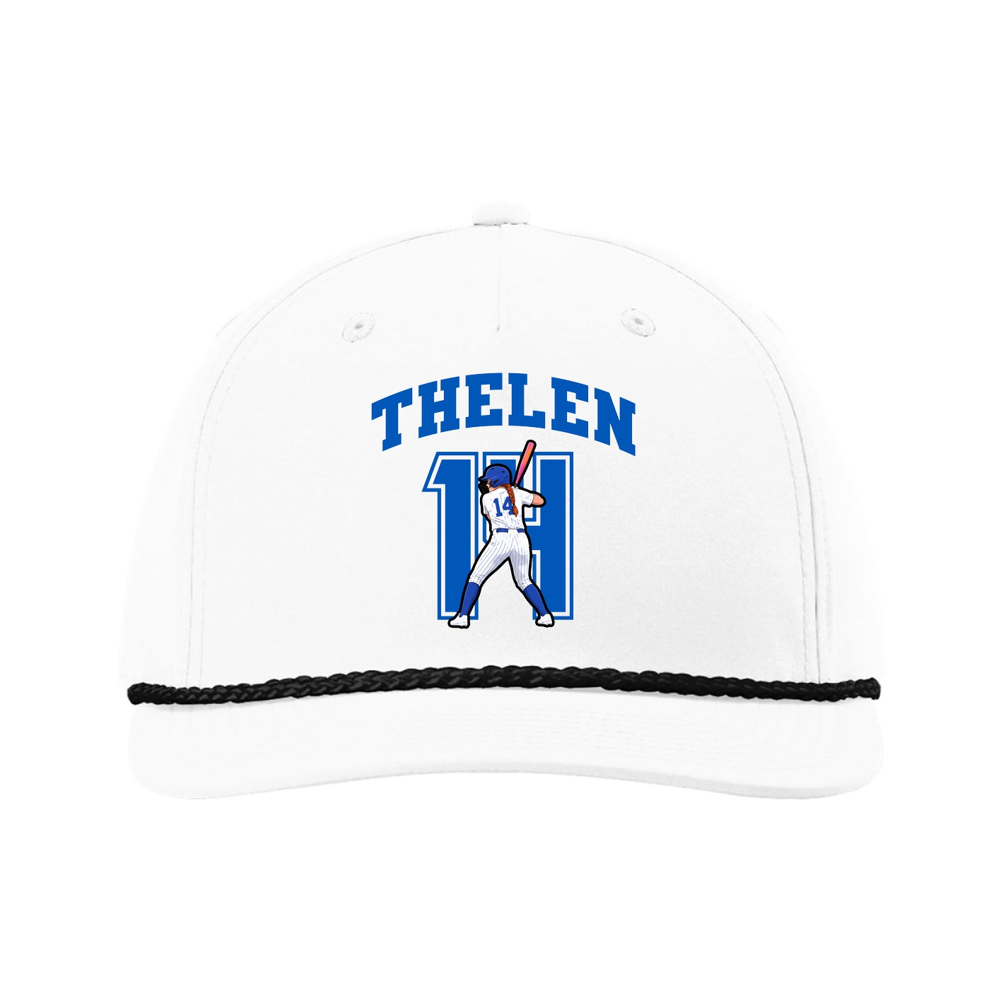 Five-Panel Classic Rope Cap — Number in White