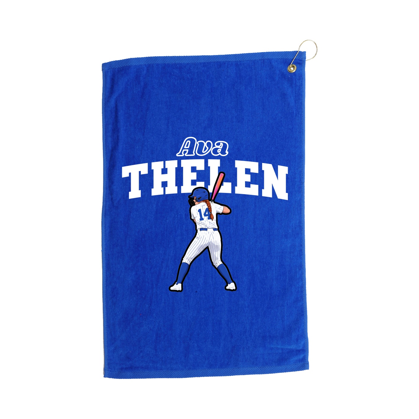 Golf Towel — Name Arch in Royal