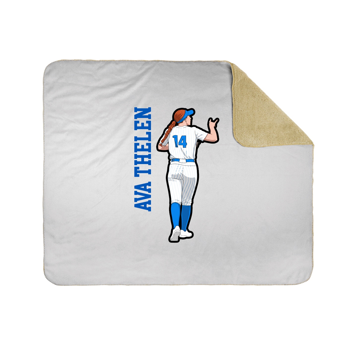 Throw Blanket — Name Vertical in White