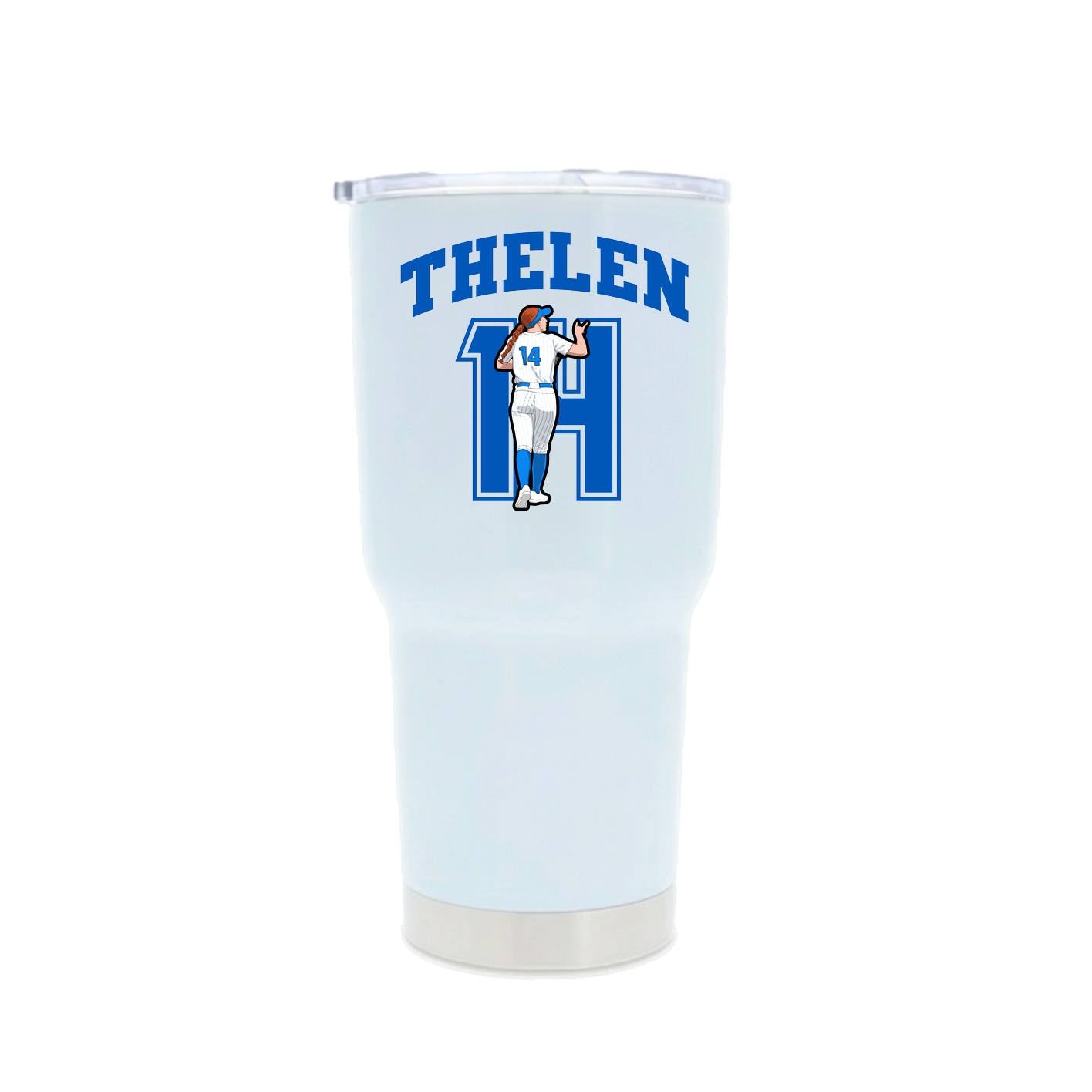 30oz Stainless Steel Tumbler — Number in White