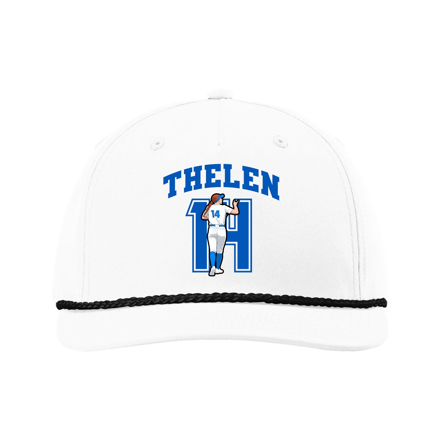 Five-Panel Classic Rope Cap — Number in White