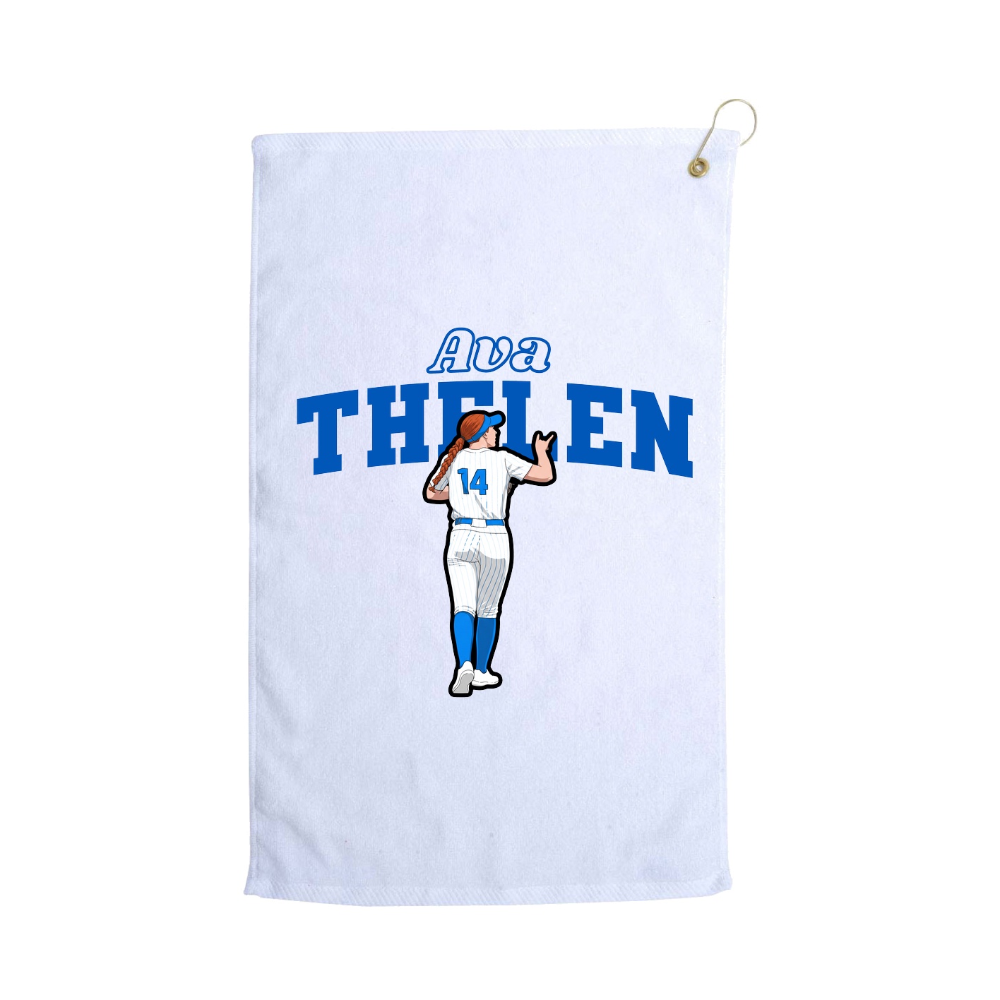 Golf Towel — Name Arch in White