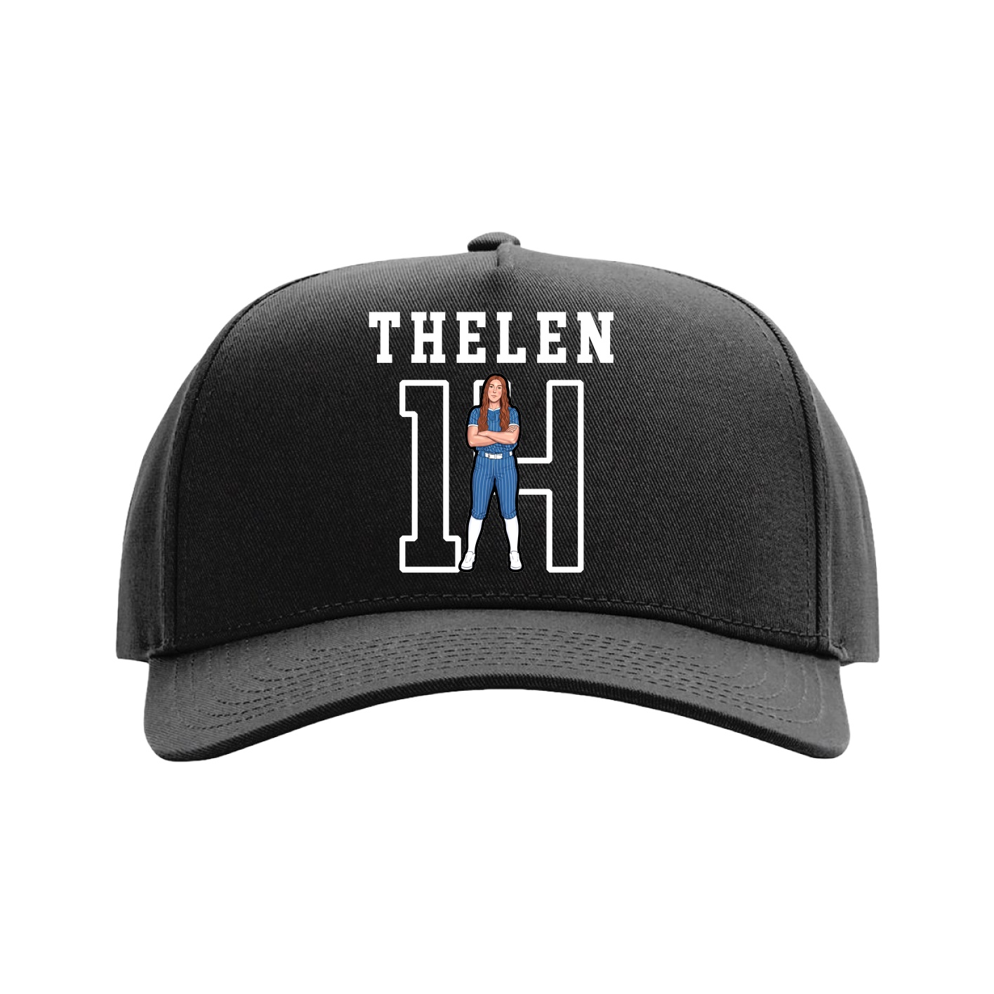 Full Fabric Five-Panel Champ Cap — Shirsey in Black