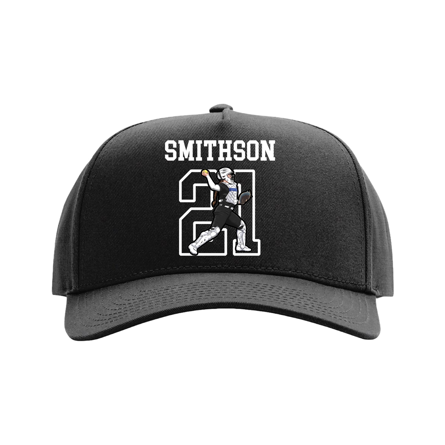 Full Fabric Five-Panel Champ Cap — Shirsey in Black