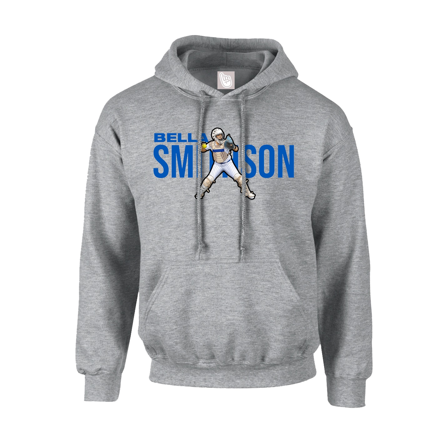 Hoodie — Player Name in Grey