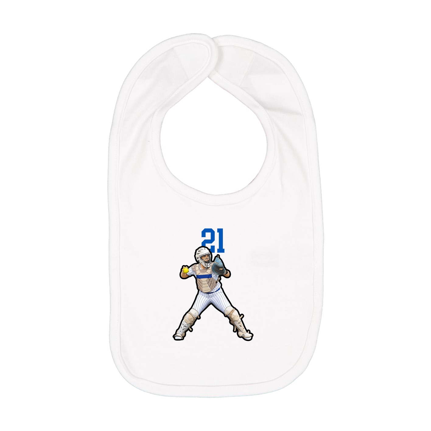 Infant Bib — Number Top in White