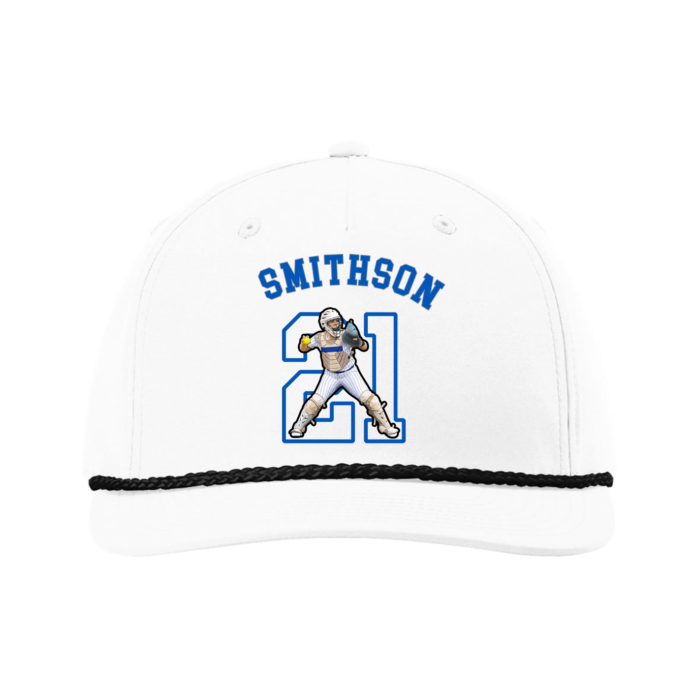 Five-Panel Classic Rope Cap — Shirsey Arch in White