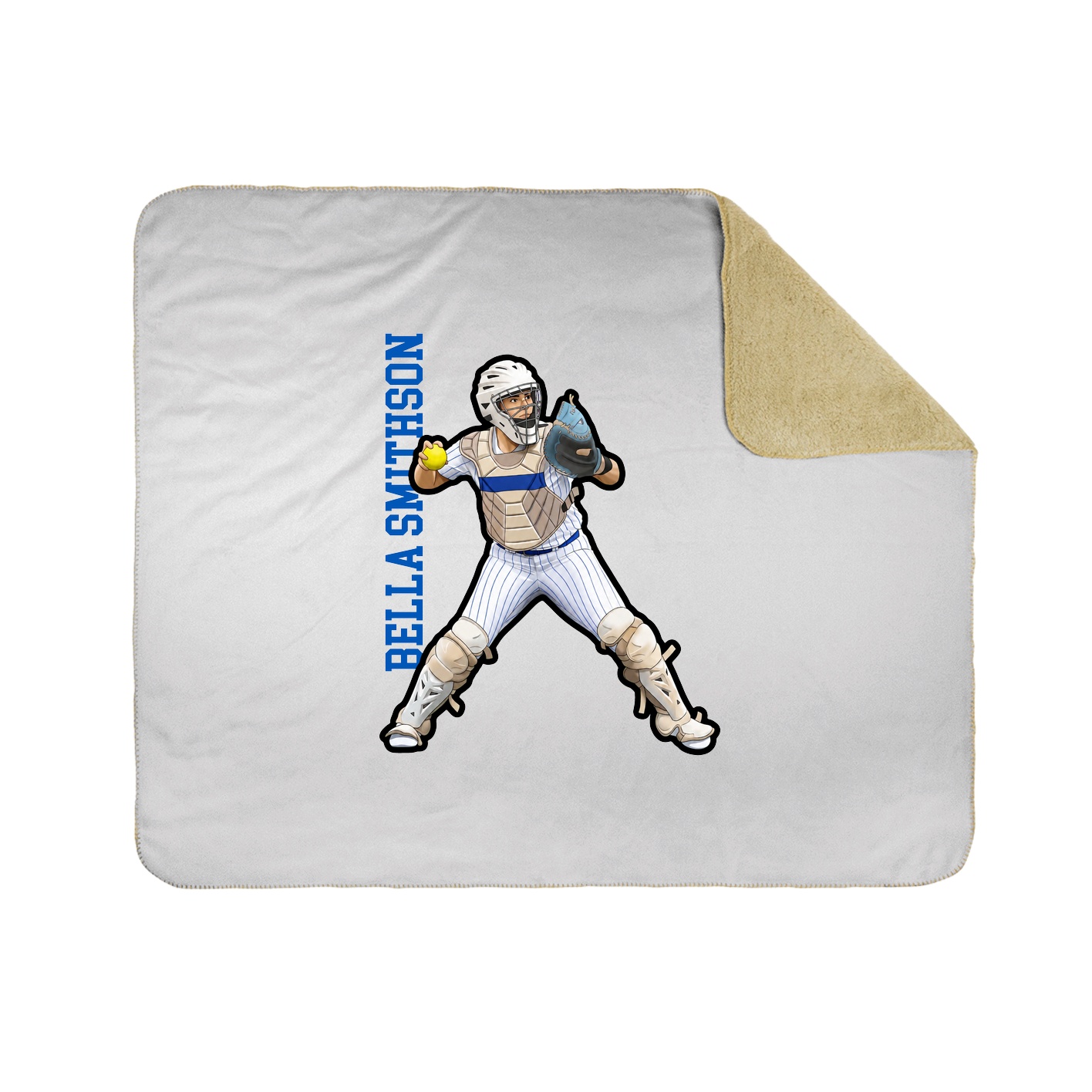 Throw Blanket — Name Vertical in White