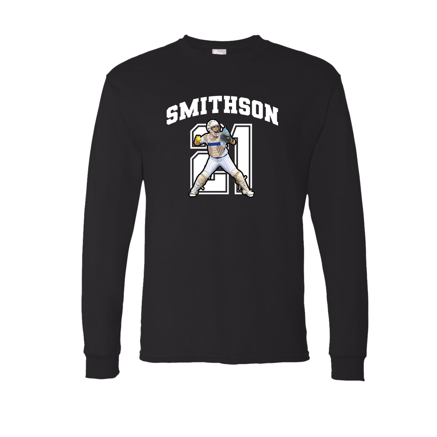 Long Sleeve Tee — Number in Black