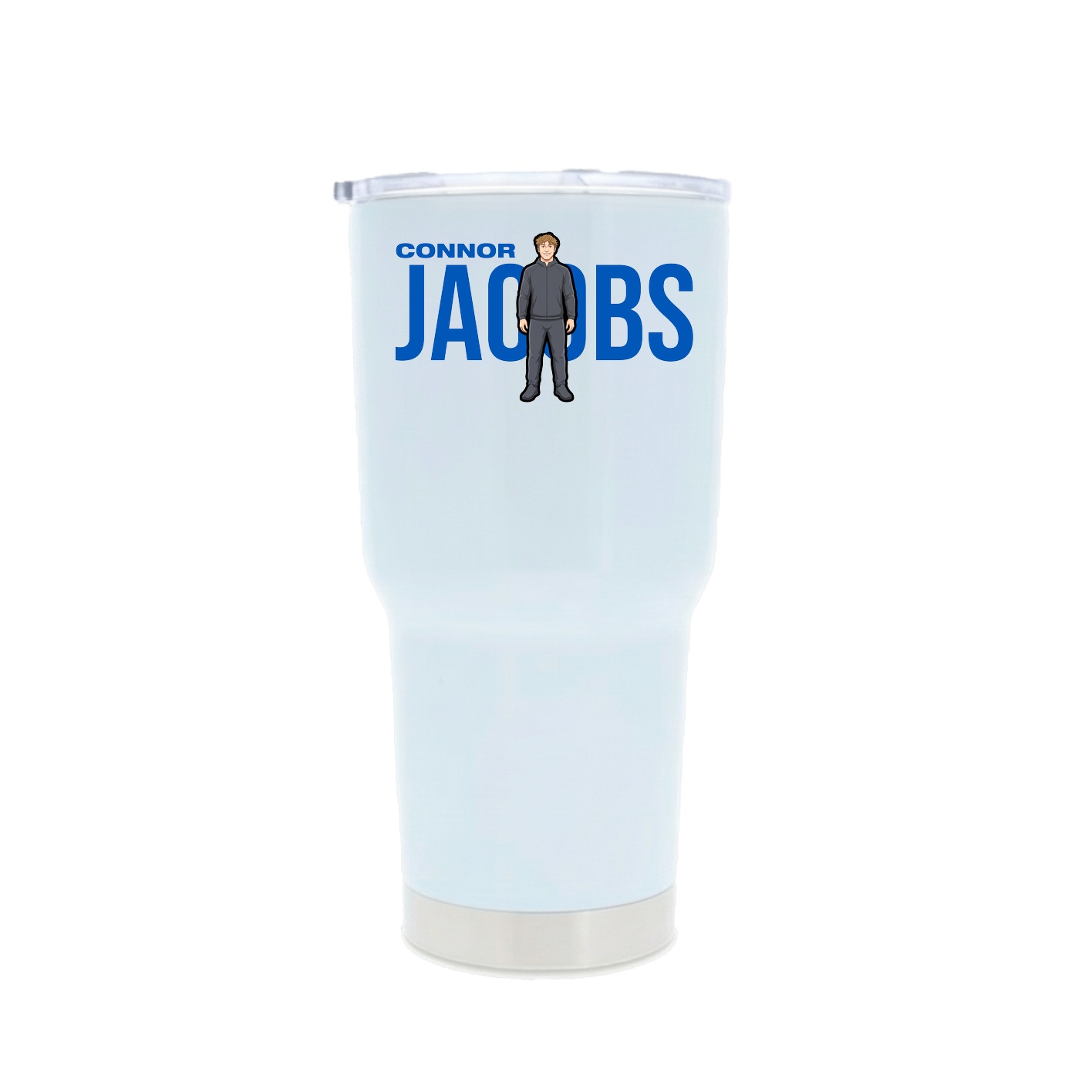 30oz Stainless Steel Tumbler — Player Name in White