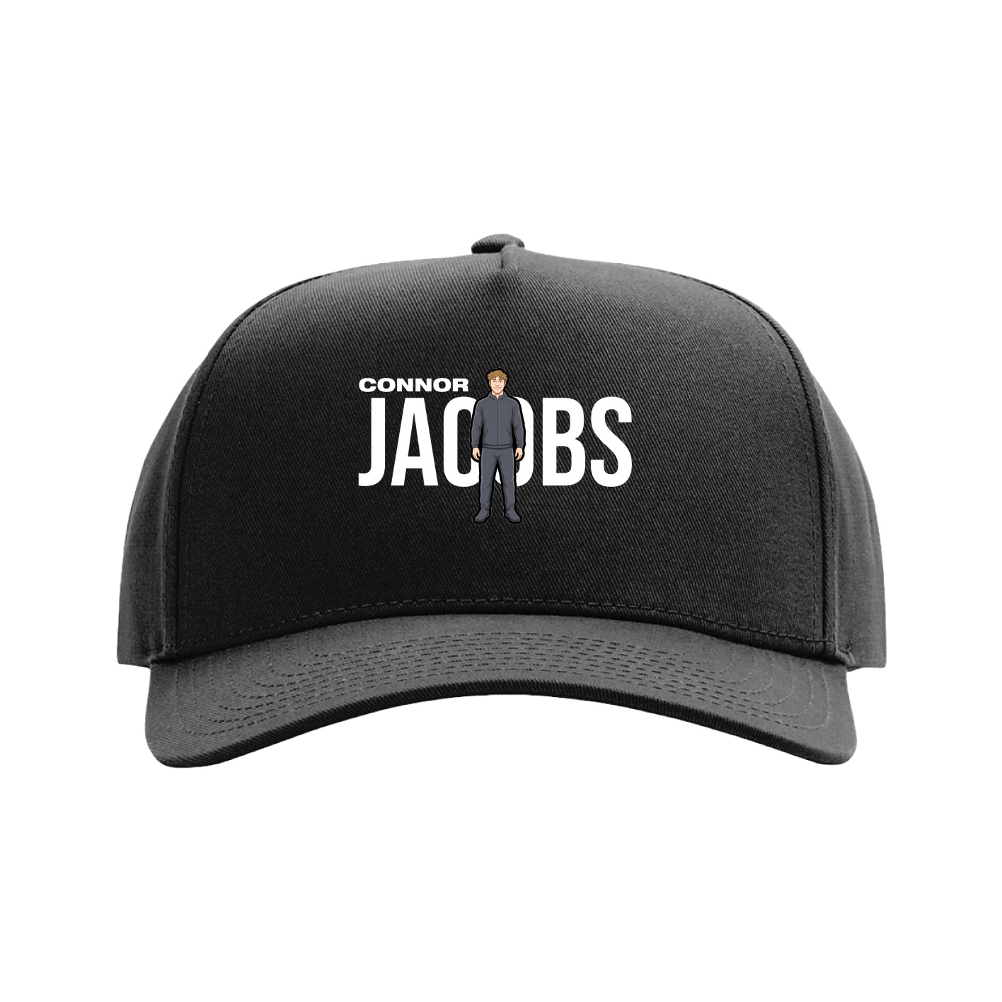 Full Fabric Five-Panel Champ Cap — Player Name in Black