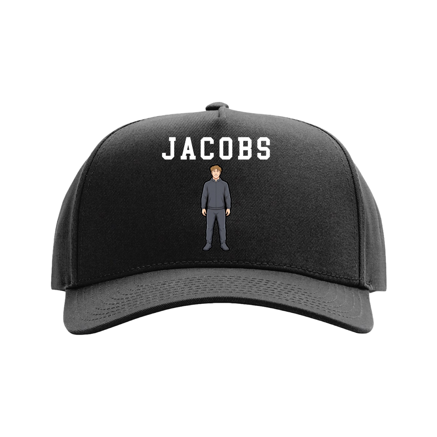 Full Fabric Five-Panel Champ Cap — Shirsey in Black