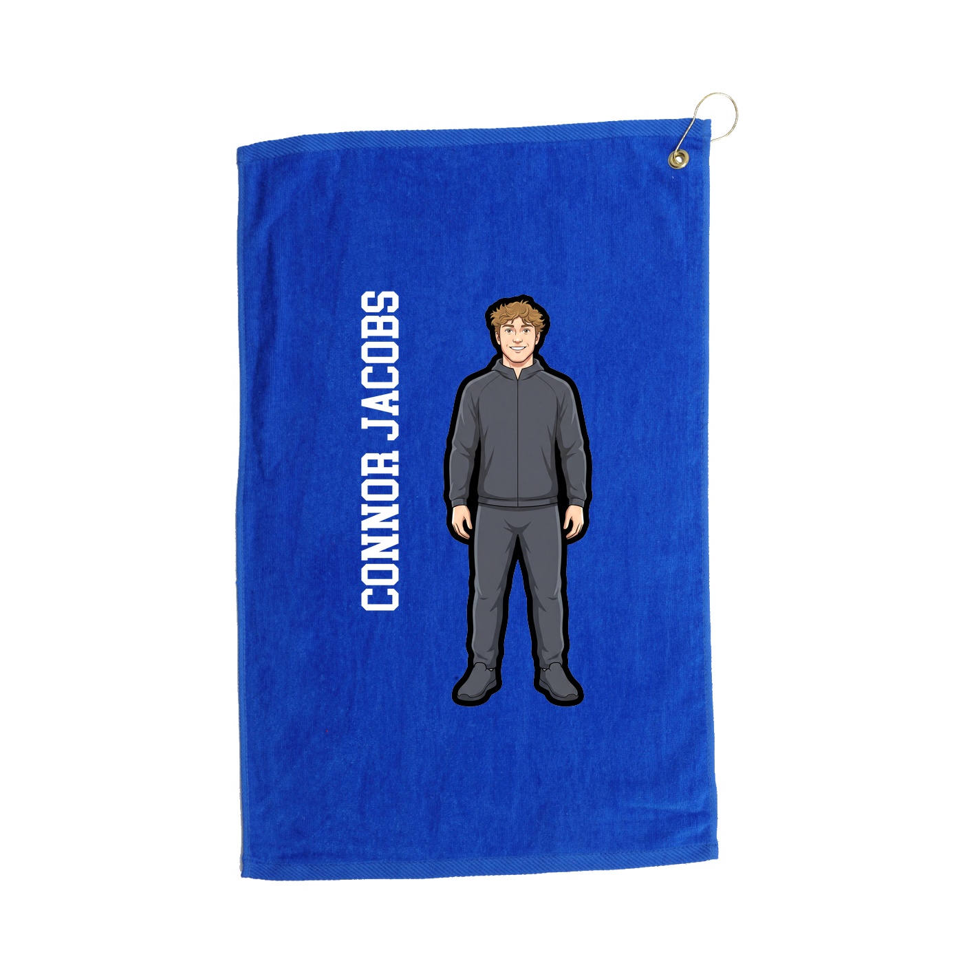 Golf Towel — Name Vertical in Royal
