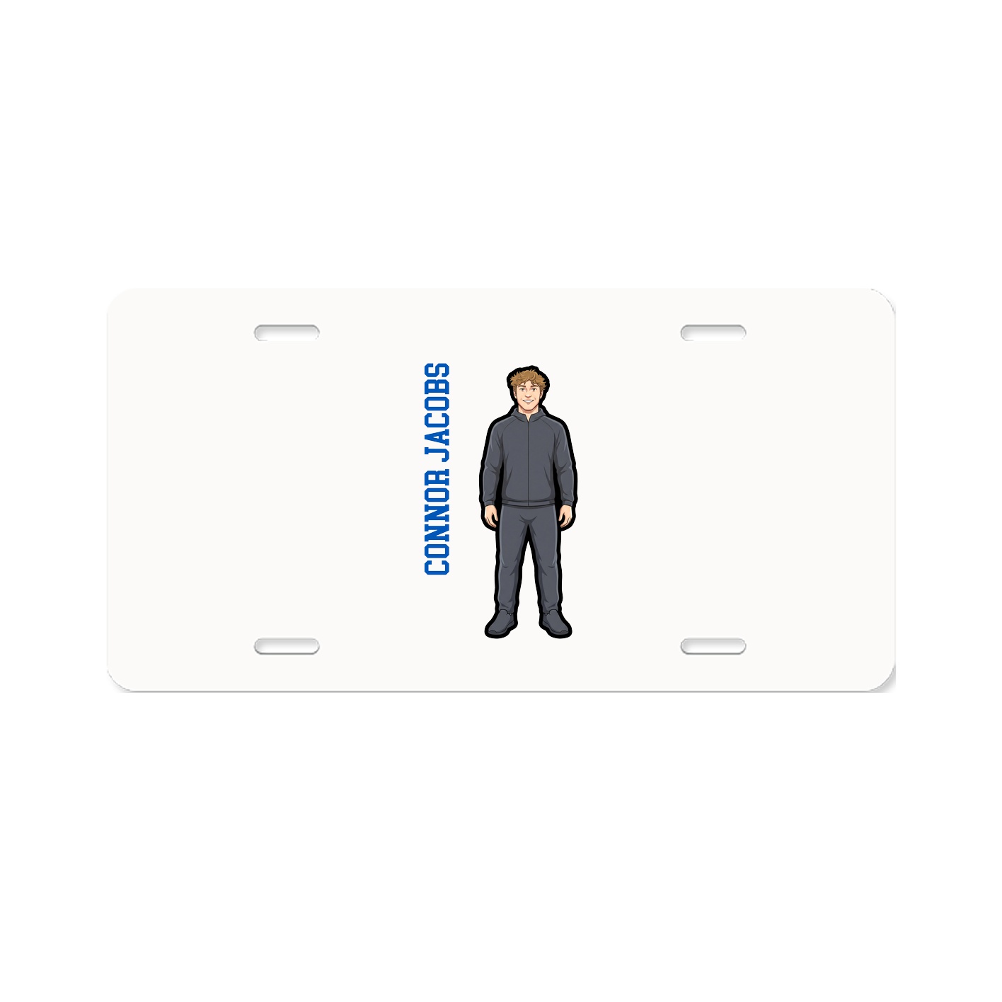 License Plate — Name Vertical in Classic