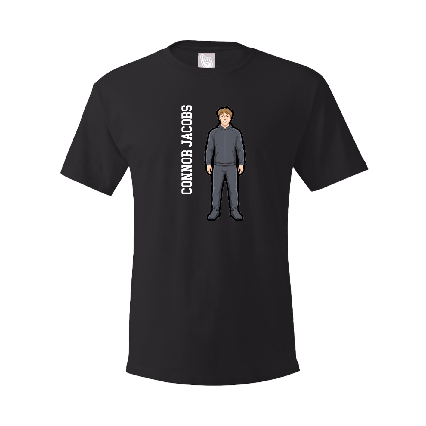 Tee — Name Vertical in Black
