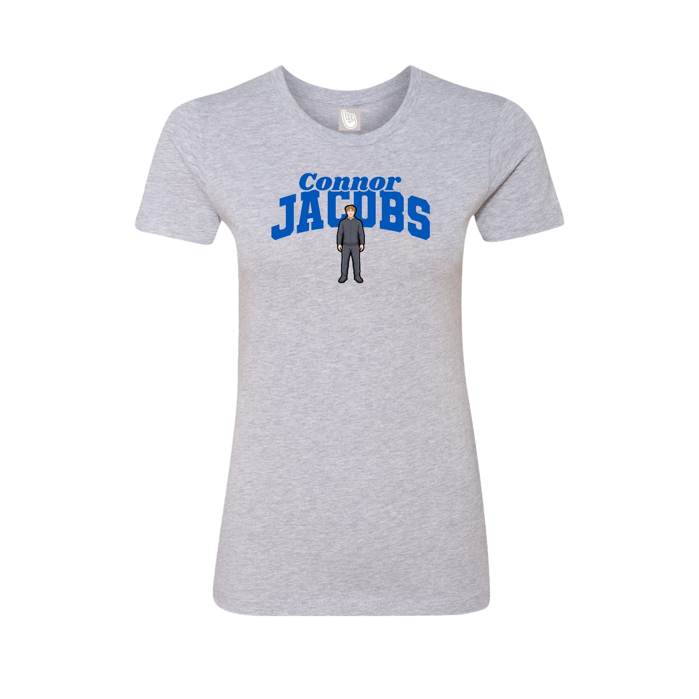 Fitted Women's Tee — Signature Arch in Grey