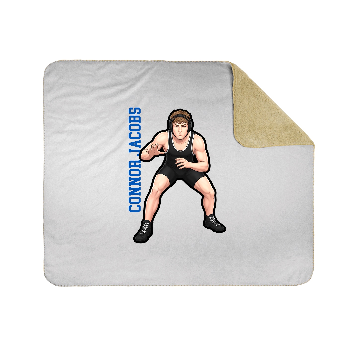 Throw Blanket — Name Vertical in White