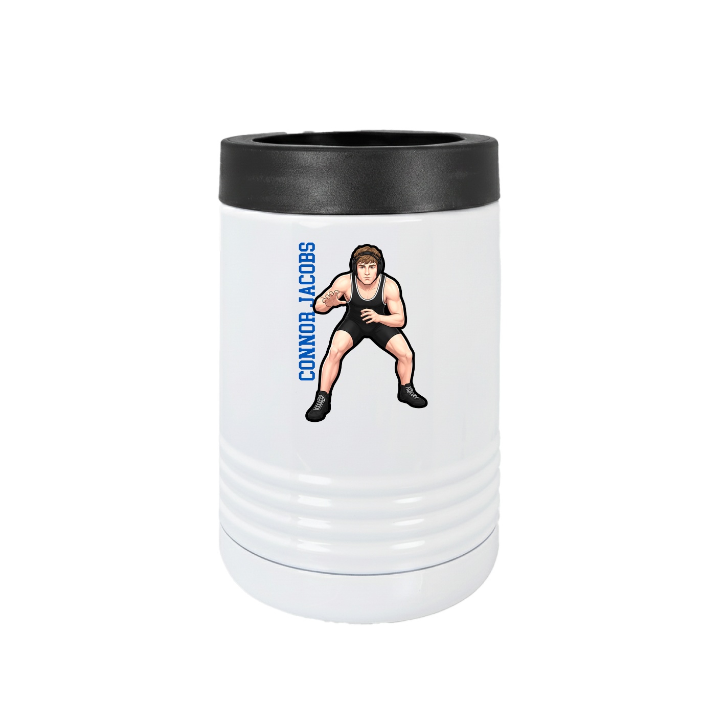 Beverage Holder — Name Vertical in White