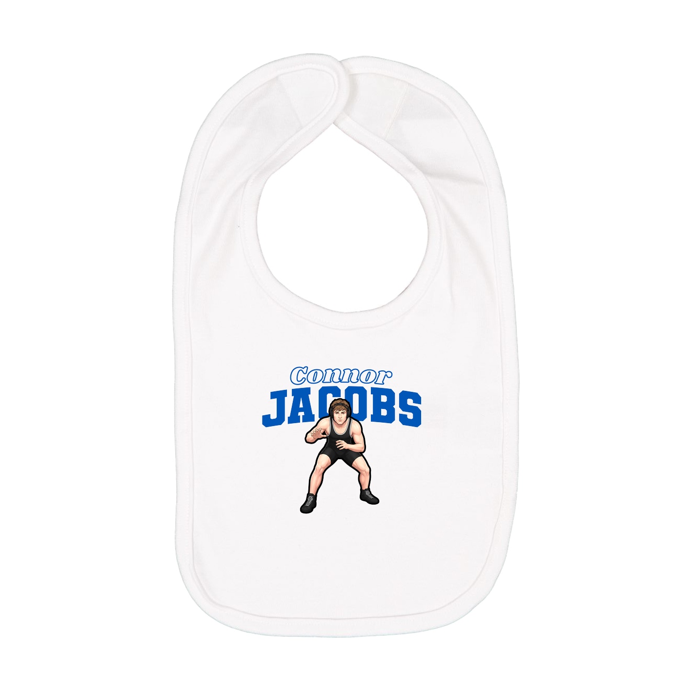 Infant Bib — Name Arch in White