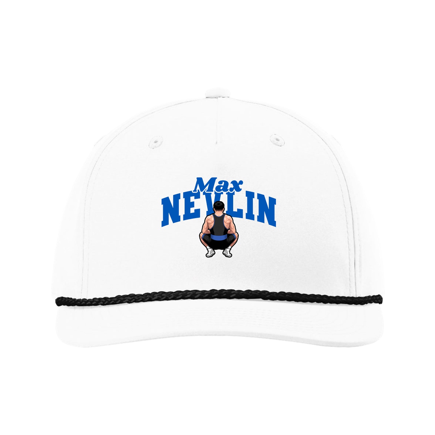 Five-Panel Classic Rope Cap — Signature Arch in White