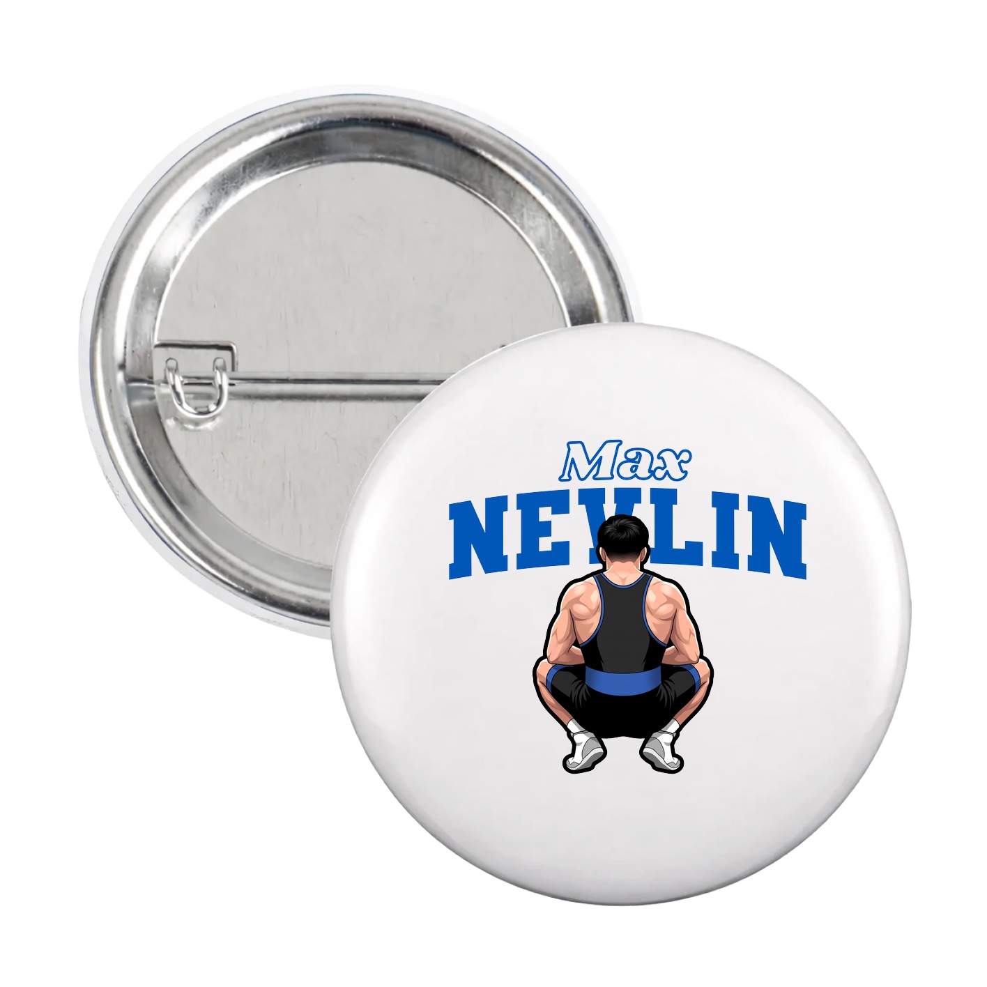 Game Day Button — Name Arch in White