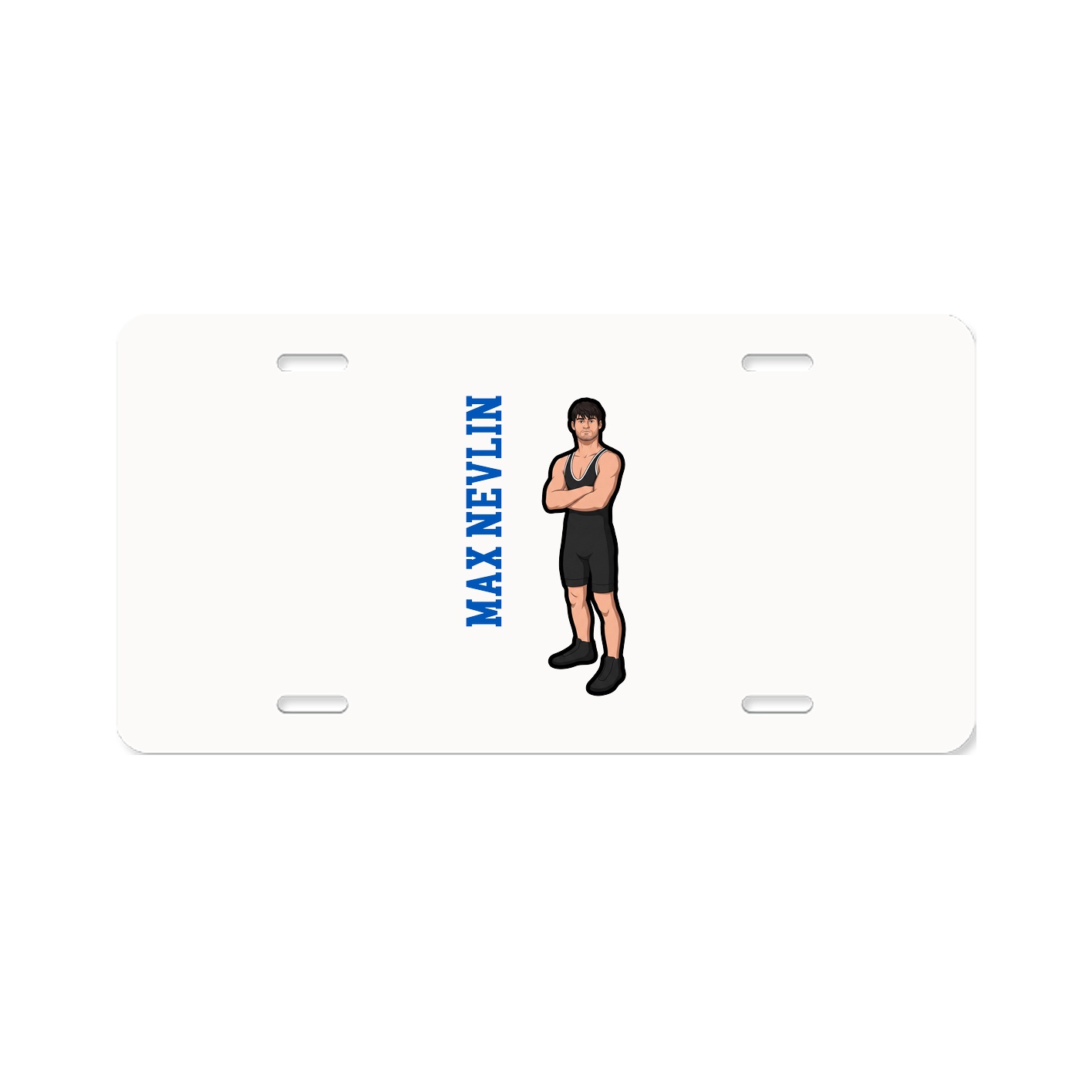 License Plate — Name Vertical in Classic