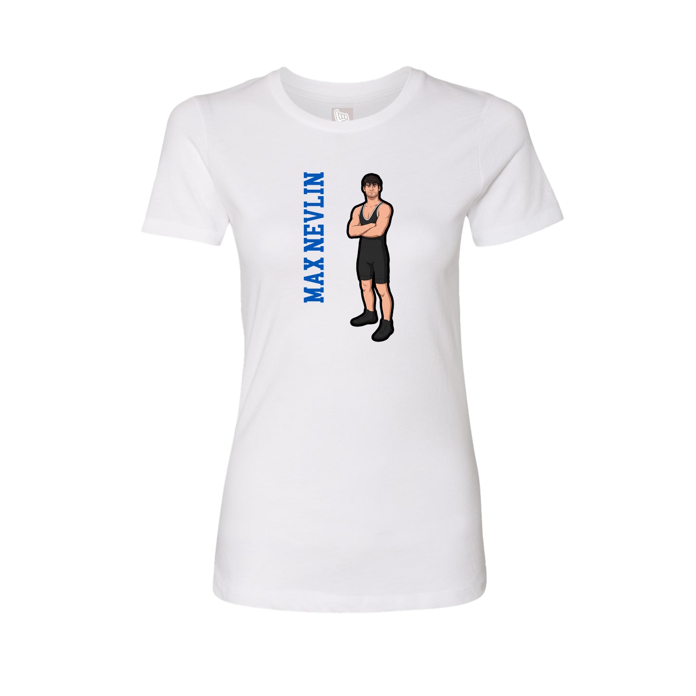 Fitted Women's Tee — Name Vertical in White