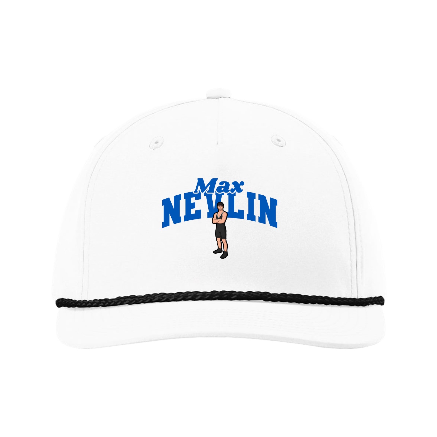 Five-Panel Classic Rope Cap — Signature Arch in White