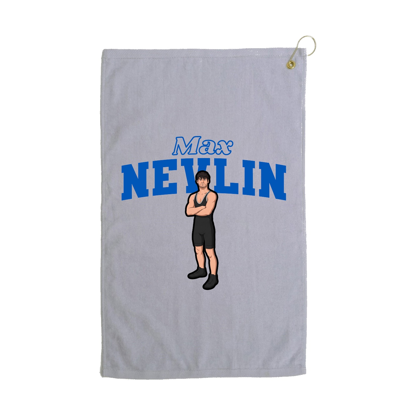 Golf Towel — Name Arch in Grey