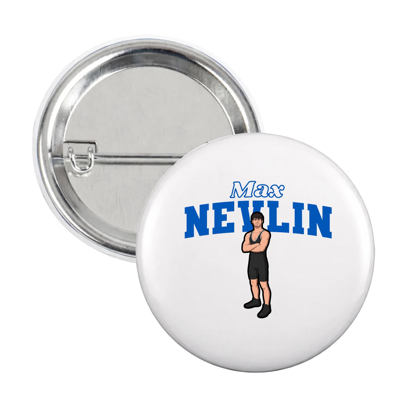 Game Day Button — Name Arch in White