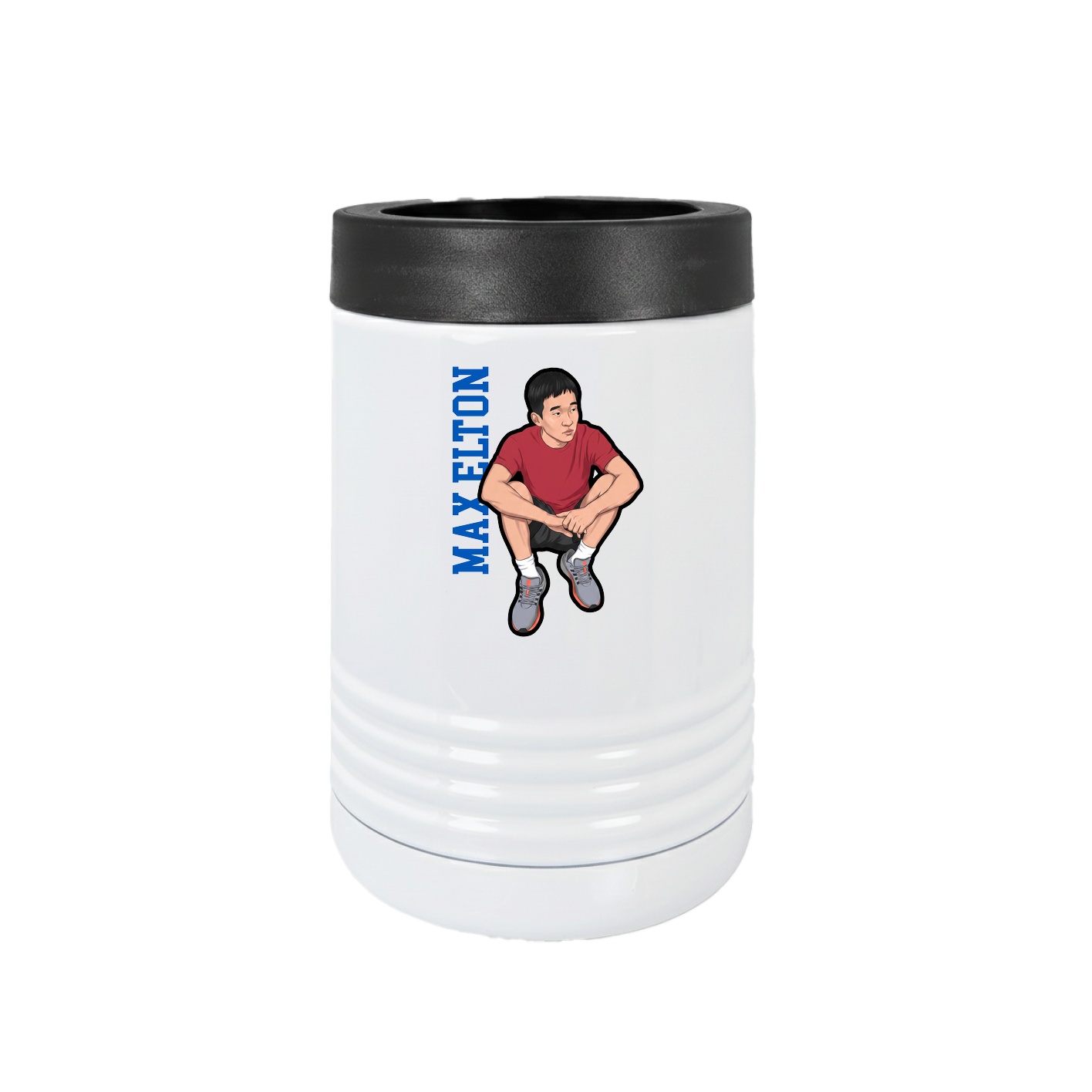 Beverage Holder — Name Vertical in White