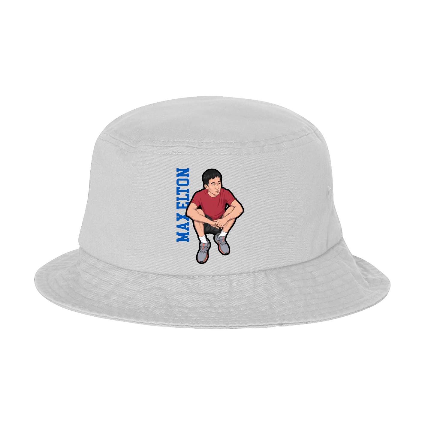 Bucket Cap — Name Vertical in White