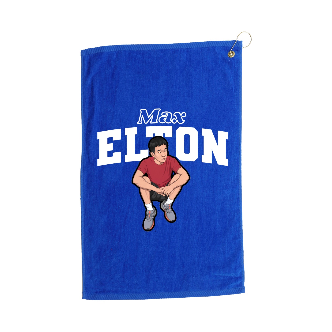 Golf Towel — Name Arch in Royal