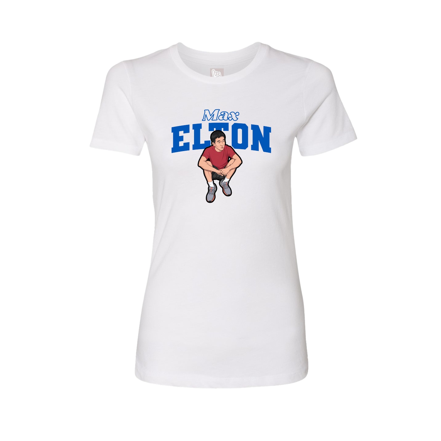 Fitted Women's Tee — Name Arch in White
