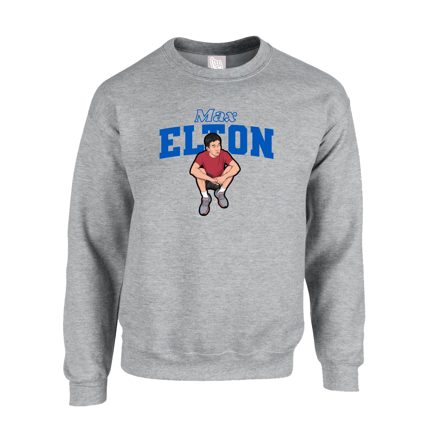 Fleece Crew — Name Arch in Grey
