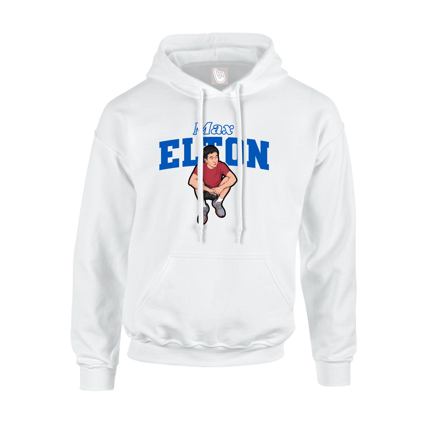 Youth Hoodie — Name Arch in White