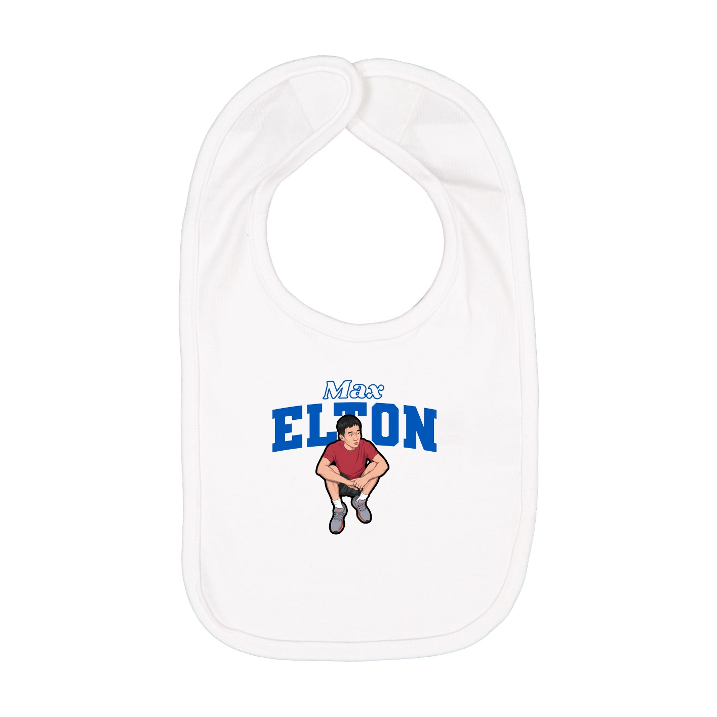Infant Bib — Name Arch in White