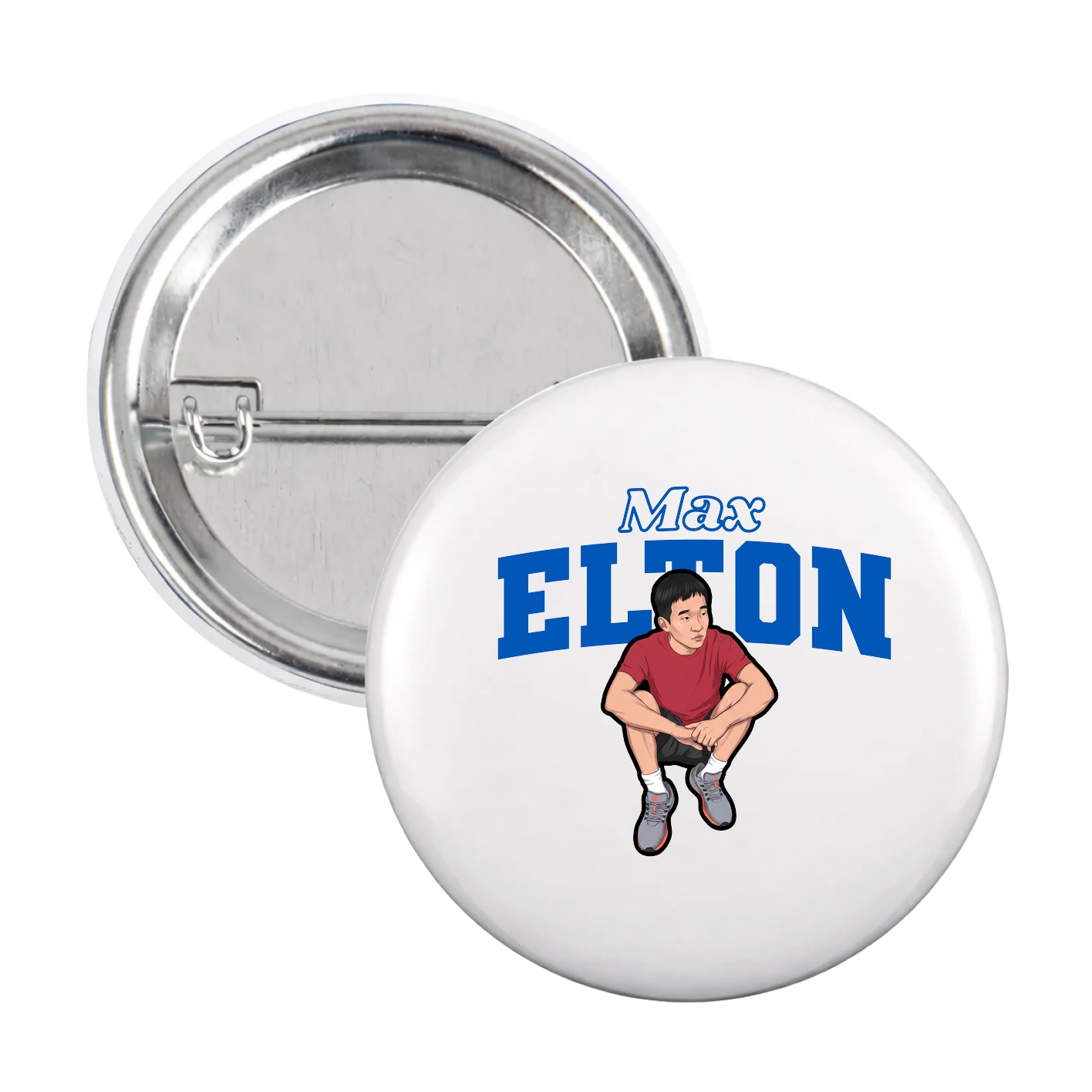 Game Day Button — Name Arch in White
