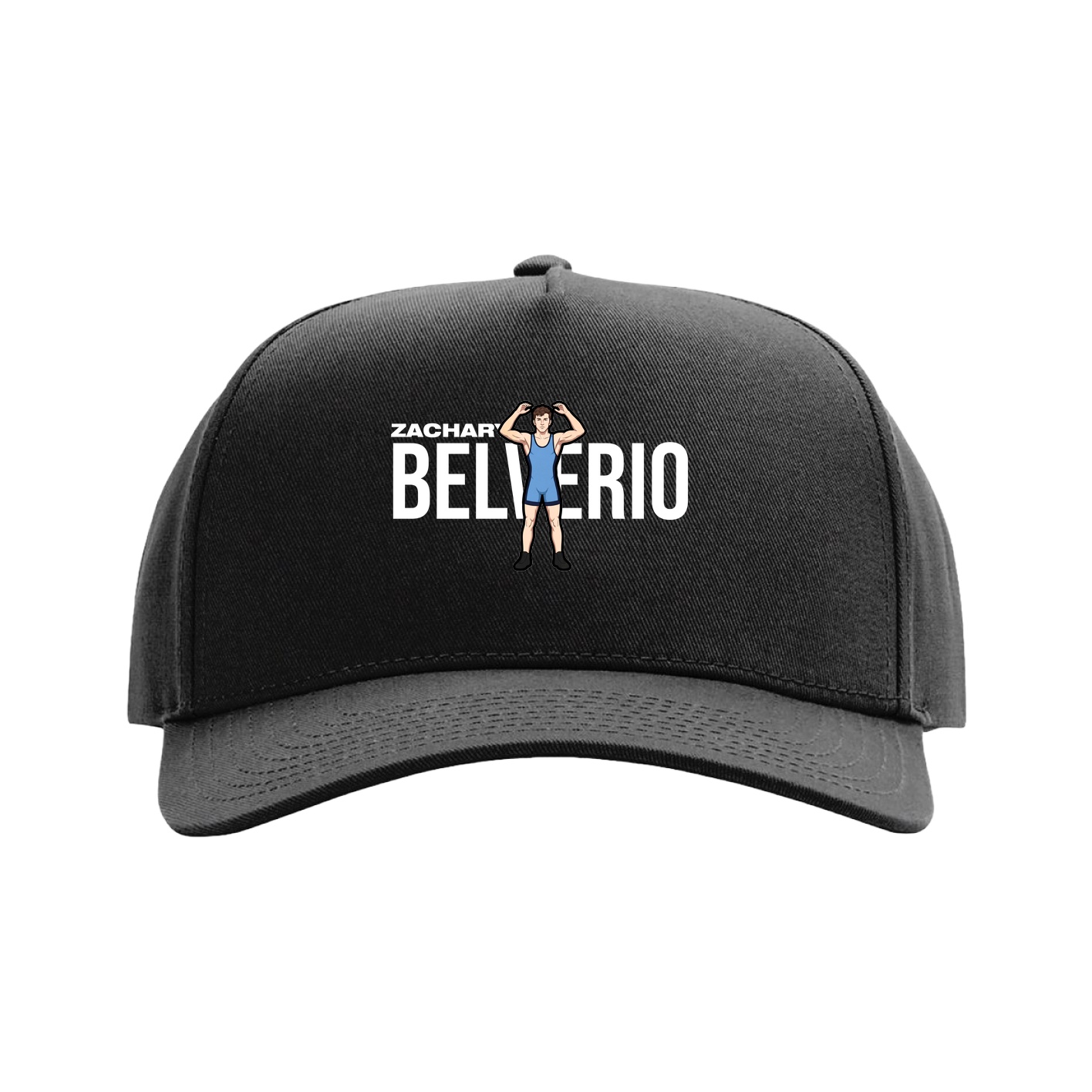 Full Fabric Five-Panel Champ Cap — Player Name in Black