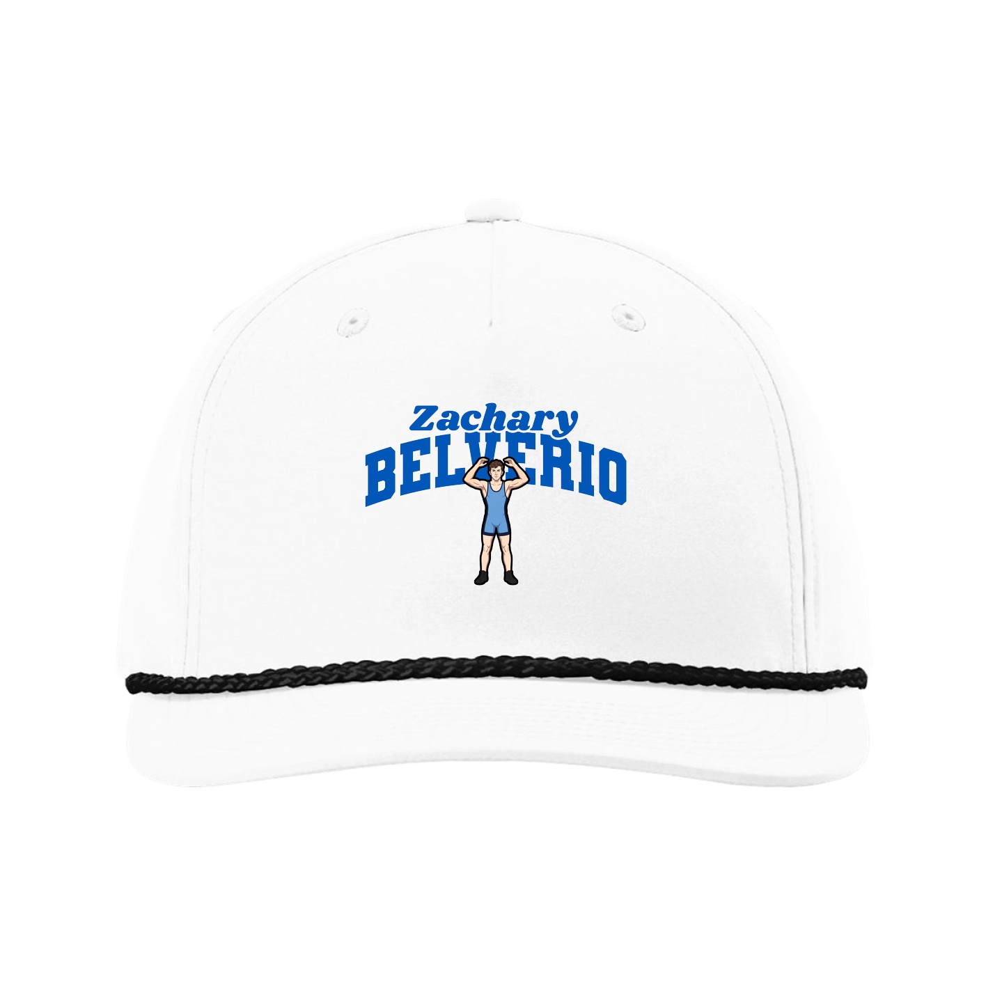 Five-Panel Classic Rope Cap — Signature Arch in White