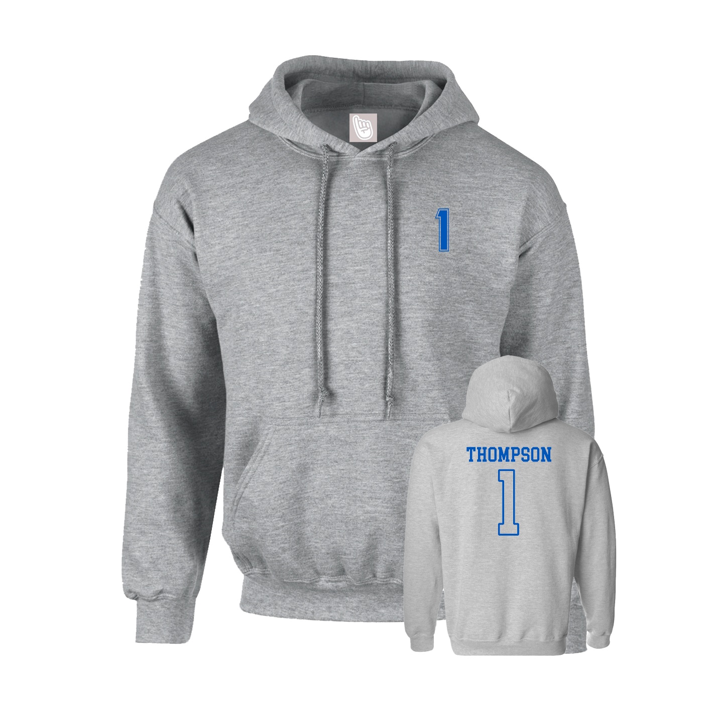 Hoodie — Chest Back in Grey