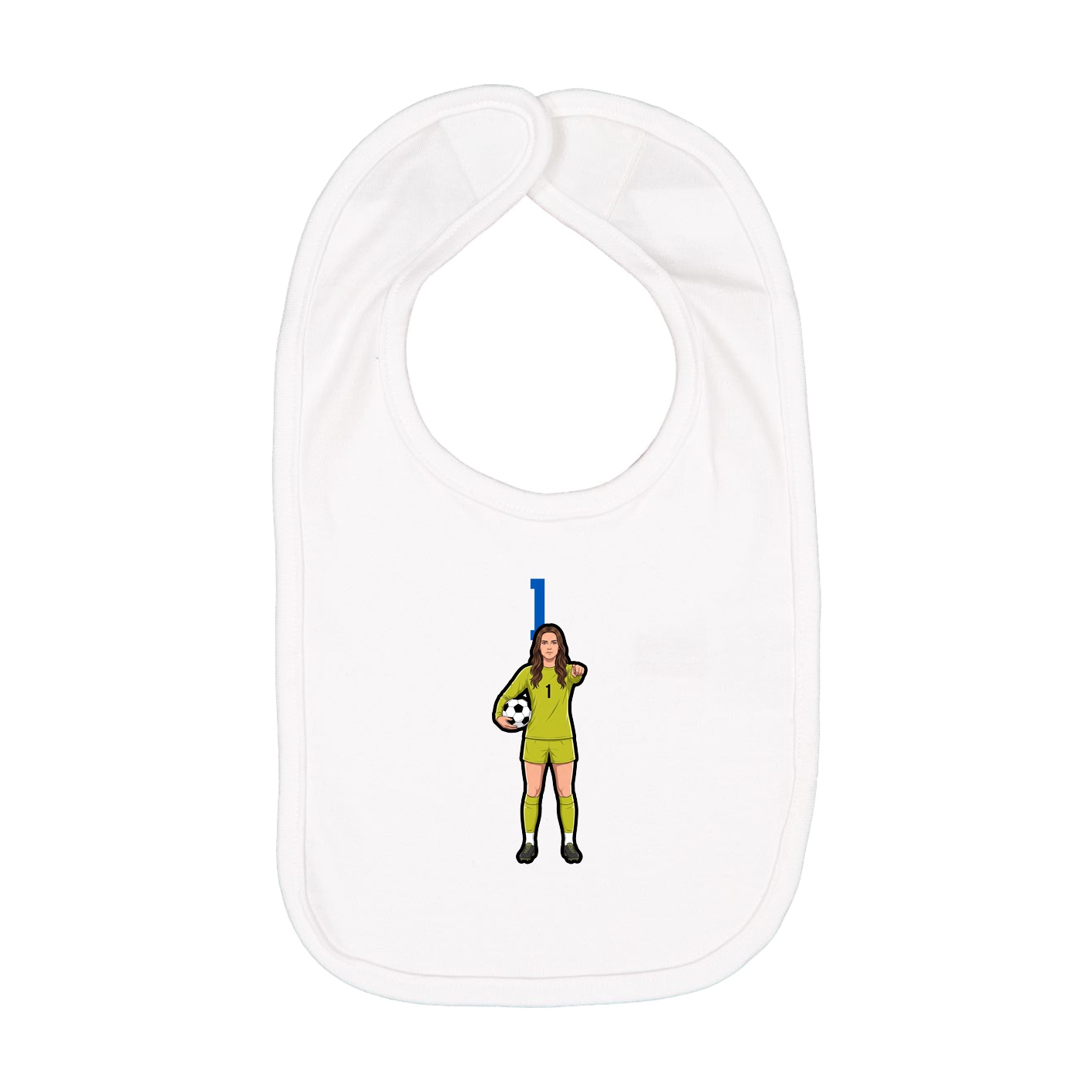 Infant Bib — Number Top in White